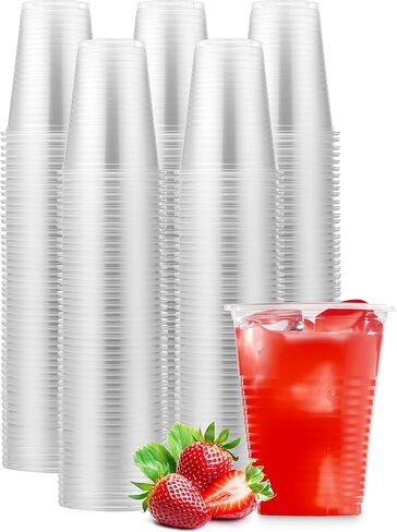 Munfix 500 Pack 7 Oz Clear Plastic Cups, Disposable Drinking Cups, Plastic Party Cups, Transparent Plastic Cups Bulk for Birthday Parties, Picnics, Ceremonies, and All Events in Kuwait
