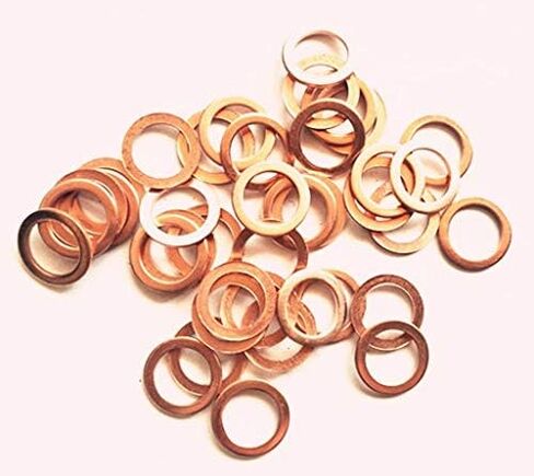 حلقة إغلاق نحاسية مسطحة من LUOQIUFA M13، القطر الداخلي 13 مم، القطر الخارجي 19 مم، السمك 1 مم، غسالة إغلاق مترية، 30 قطعة in Kuwait