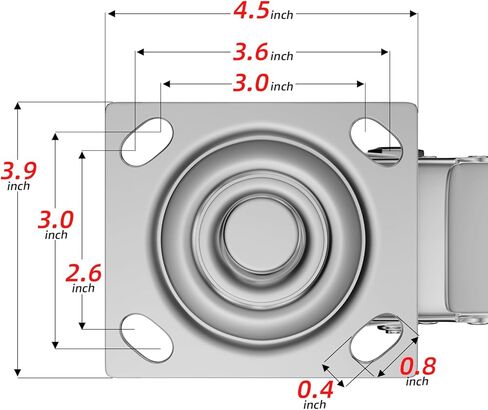 عجلات العجلات، مجموعة عجلات مقاس 6 بوصات مكونة من 4 - عجلات شديدة التحمل مع فرامل، عجلات صناعية بقفل دوار، عجلات عجلات من مادة البولي بروبيلين لأثاث منضدة العربة، السعة الإجمالية 3600 رطل in Kuwait