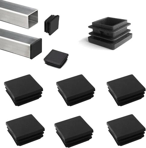 UoYu 80 × 80 مم مربع الأنابيب البلاستيكية الأسود نهاية كاب السياج بوست أنبوب غطاء أنبوب كرسي الانزلاق إدراج النهاية المكونات الثقيلة بوست النهاية كاب 6 قطع in Kuwait