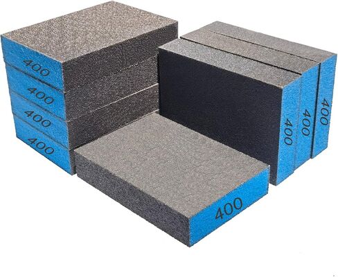 Tonmp 8 PCS 400 Grit Blue Sanding Sponges, Wet and Dry Dual-Use Washable and Reusable Hand Sanding Block Great for Wooding Metal Wall Sander in Saudi Arabia