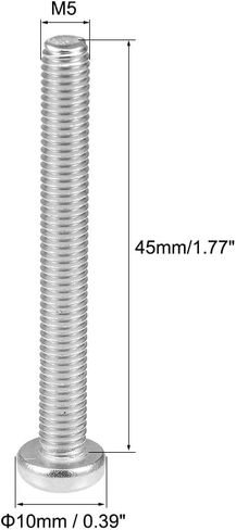 Uxcell M5x8mm آلة مسامير فيليبس الصليب عموم مسمار لولبي الرأس 304 الفولاذ المقاوم للصدأ السحابات البراغي 20 قطعة in Kuwait