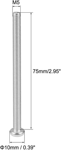 Uxcell M5x8mm آلة مسامير فيليبس الصليب عموم مسمار لولبي الرأس 304 الفولاذ المقاوم للصدأ السحابات البراغي 20 قطعة in Kuwait