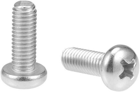 Uxcell M5x8mm آلة مسامير فيليبس الصليب عموم مسمار لولبي الرأس 304 الفولاذ المقاوم للصدأ السحابات البراغي 20 قطعة in Kuwait