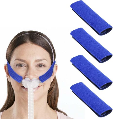 4pcs CPAP Strap Covers Soft CPAP Headgear Mask Strap Cushions for Reducing Indentation (Blue) in Saudi Arabia