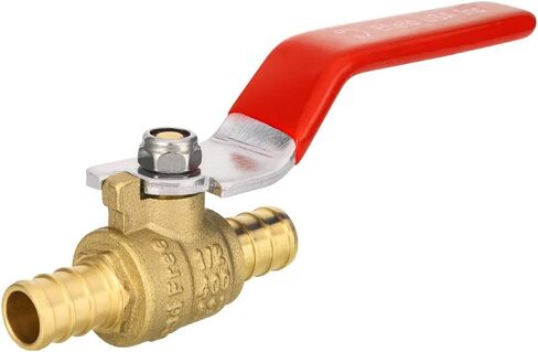 6 PCS1/2" PEX Ball Brass Valve, Barb Crimp Pex Connection, Full Port Water Stop Shut-off Valve, Red (Hot) and Blue (Cold) Levels, (6) in Saudi Arabia
