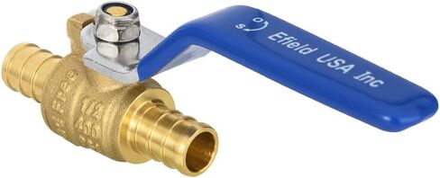 6 PCS1/2" PEX Ball Brass Valve, Barb Crimp Pex Connection, Full Port Water Stop Shut-off Valve, Red (Hot) and Blue (Cold) Levels, (6) in Saudi Arabia