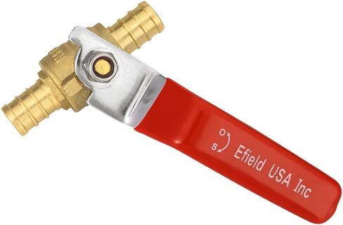 6 PCS1/2" PEX Ball Brass Valve, Barb Crimp Pex Connection, Full Port Water Stop Shut-off Valve, Red (Hot) and Blue (Cold) Levels, (6) in Saudi Arabia