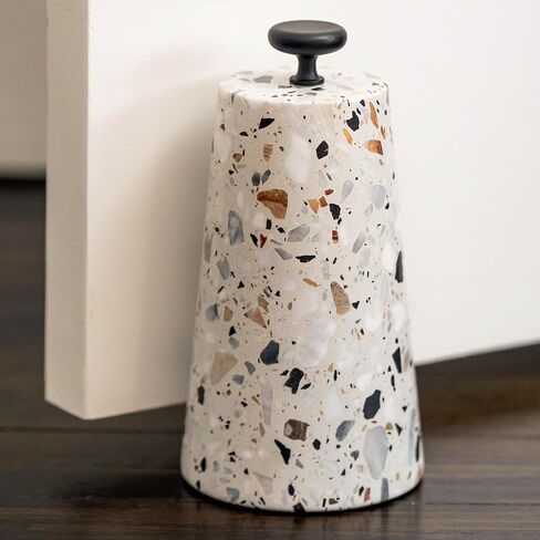 Marble Decorative Door Stop, Cute Door Stopper with Cast Iron Handle, Heavy Weighted Door Stop for Your Indoor or Outdoor Door, Heavy Door Stopper Weight/Rock for Country Home Decor (2 Knobs, 6lbs) in Saudi Arabia