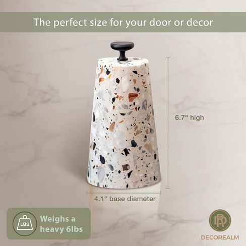 Marble Decorative Door Stop, Cute Door Stopper with Cast Iron Handle, Heavy Weighted Door Stop for Your Indoor or Outdoor Door, Heavy Door Stopper Weight/Rock for Country Home Decor (2 Knobs, 6lbs) in Saudi Arabia
