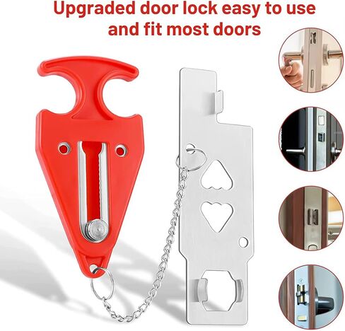Door Stop Alarm with Portable Door Lock,Dual Protection Security,Door Stoppers for Bottom of Door, Rubber Door Stopper Wedge, Sturdy Door Stops for Floor，120DB Siren Door Stop for Home & Travel in Kuwait