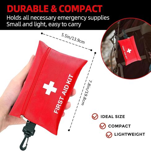 Small First Aid Kit -88 Piece First Aid Kit, Small Travel First Aid Kit Treat and Protect Most Injuries,Mini First Aid Kit Ready for Emergency at Home, Outdoors, Car, Camping, Workplace, Hiking. in Saudi Arabia