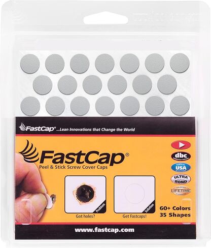 FastCap - Screw Hole Covers, 9/16" (14mm) Round Stickers - Professional Woodworking, Furniture, and Cabinetry Projects - One Sheet (53-Caps) in Saudi Arabia