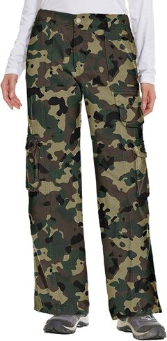 Womens 10" Hiking Cargo Shorts Cotton Casual Military Army Combat Outdoor Sports Work Shorts with 7 Pockets in Kuwait