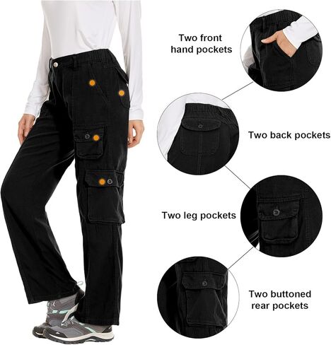 Womens 10" Hiking Cargo Shorts Cotton Casual Military Army Combat Outdoor Sports Work Shorts with 7 Pockets in Kuwait