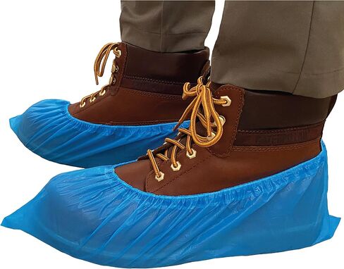 ProtectX Disposable Shoe & Boot Covers, XL Extra Large, 100-pack (50 pairs), Waterproof, Slip Resistant, Durable CPE plastic, Fits up to Men’s 14 US Size and All Women’s US Size Shoes | Extra Large,50 pairs,Durable CPE plastic, Fits up to Men’s 14 US Size in Saudi Arabia