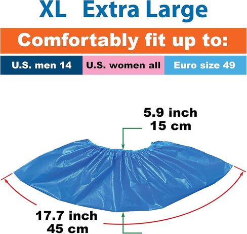 ProtectX Disposable Shoe & Boot Covers, XL Extra Large, 100-pack (50 pairs), Waterproof, Slip Resistant, Durable CPE plastic, Fits up to Men’s 14 US Size and All Women’s US Size Shoes | Extra Large,50 pairs,Durable CPE plastic, Fits up to Men’s 14 US Size in Saudi Arabia