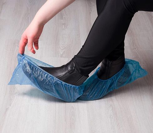 ProtectX Disposable Shoe & Boot Covers, XL Extra Large, 100-pack (50 pairs), Waterproof, Slip Resistant, Durable CPE plastic, Fits up to Men’s 14 US Size and All Women’s US Size Shoes | Extra Large,50 pairs,Durable CPE plastic, Fits up to Men’s 14 US Size in Saudi Arabia