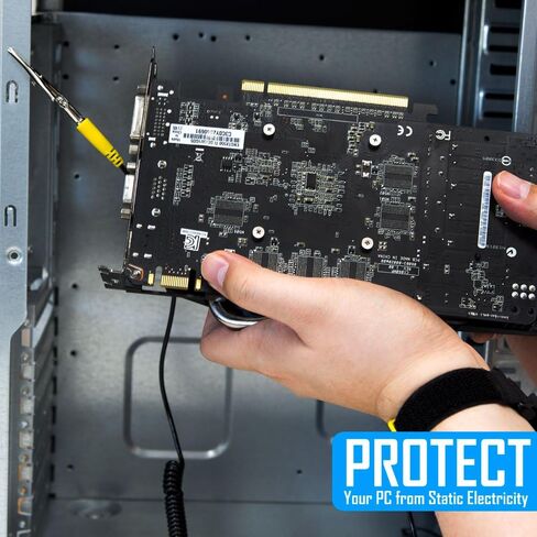 كينج وين سوار معصم مضاد للكهرباء الساكنة، سوار معصم اي اس دي قابل للتعديل يناسب معصمك بشكل مريح. سوار ارضي لحماية جهاز الكمبيوتر او الالكترونيات من الكهرباء الساكنة in Kuwait