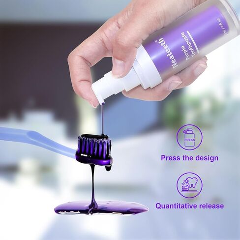 معجون أسنان أرجواني لتبييض الأسنان، معجون أسنان أرجواني لتبييض الأسنان، معجون أسنان أرجواني مصحح للون للبالغين، معجون أسنان لتصحيح اللون v34 لإزالة بقع الأسنان in Kuwait