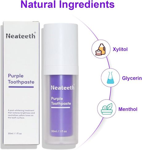 معجون أسنان أرجواني لتبييض الأسنان، معجون أسنان أرجواني لتبييض الأسنان، معجون أسنان أرجواني مصحح للون للبالغين، معجون أسنان لتصحيح اللون v34 لإزالة بقع الأسنان in Kuwait