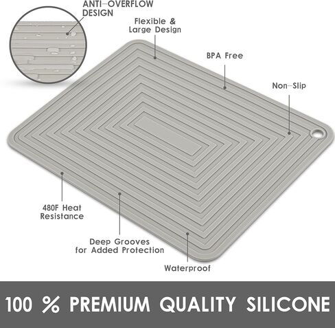 Silicone Trivets for Hot Pots and Pans-Trivets for Hot Dishes-Heat Resistant Mat for Countertops, Kitchen Small Dish Drying Mat, Silicone Pot Holders-Hot Pads for Kitchen Set 2 Black in Kuwait