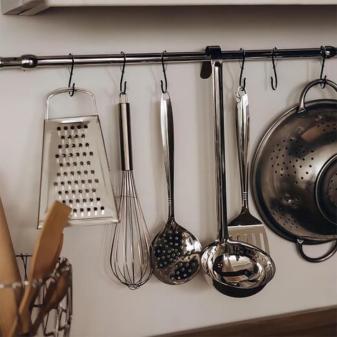 10 عبوات من خطافات OlibaDu® S للتعليق، وخطافات S مقاس 3.5 بوصة مع مشبك أمان، وخطافات S شديدة التحمل لتعليق أدوات المطبخ، وخطافات النباتات وأدوات المرآب (أسود). in Kuwait