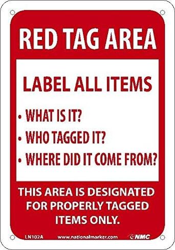 NMC LN102A Red Tag Area Sign in Kuwait