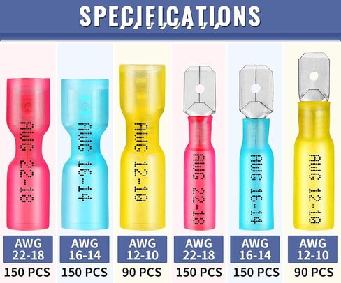 مجموعة موصلات 780 قطعة من Sopoby - مجموعة موصلات أسلاك مجرفة للذكور والإناث - موصلات طرفية كهربائية سريعة الفصل للمركبات المائية والإلكترونيات وموصلات تجعيد السيارات in Kuwait