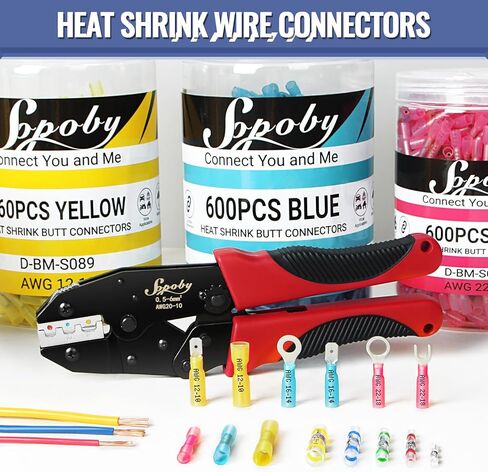 مجموعة موصلات 780 قطعة من Sopoby - مجموعة موصلات أسلاك مجرفة للذكور والإناث - موصلات طرفية كهربائية سريعة الفصل للمركبات المائية والإلكترونيات وموصلات تجعيد السيارات in Kuwait