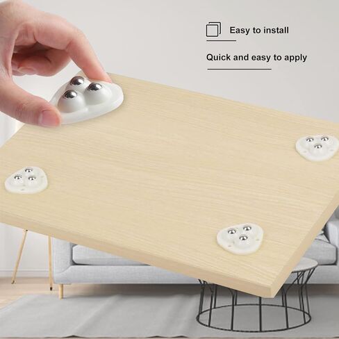 8Pcs Mini Caster Self Adhesive Wheels 360 Degree Rotation Sticky Pulley Swivel No Drilling Stainless Steel Paste Universal Wheel for Small Appliances,Trash Can, Storage Bins (White) in Kuwait