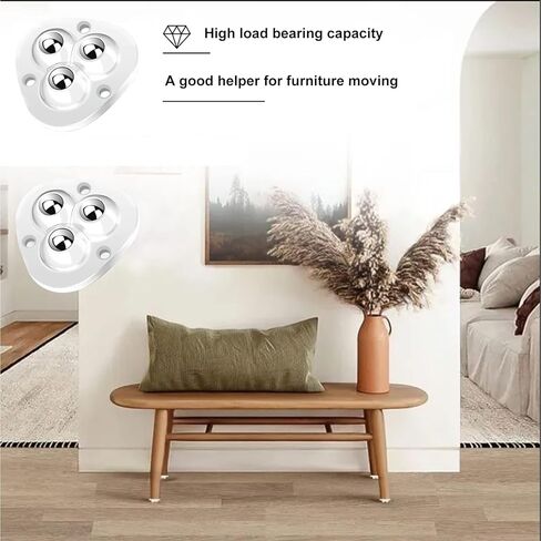 8Pcs Mini Caster Self Adhesive Wheels 360 Degree Rotation Sticky Pulley Swivel No Drilling Stainless Steel Paste Universal Wheel for Small Appliances,Trash Can, Storage Bins (White) in Kuwait