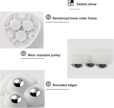 8Pcs Mini Caster Self Adhesive Wheels 360 Degree Rotation Sticky Pulley Swivel No Drilling Stainless Steel Paste Universal Wheel for Small Appliances,Trash Can, Storage Bins (White) in Kuwait