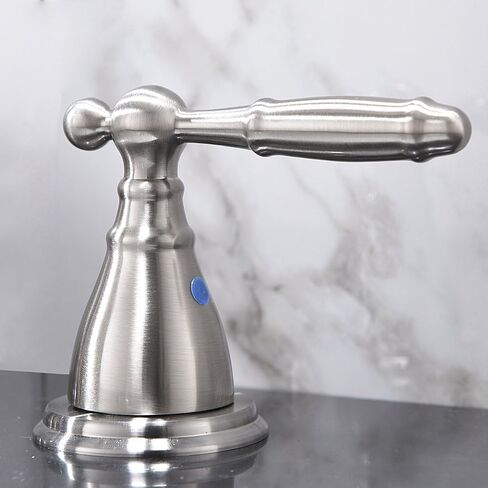 Phiestina 3 Hole 8 Inch Brushed Gold 2 Handle Widespread Bathroom Faucet with Metal Pop Up Drain,WF017-4-BG in Saudi Arabia