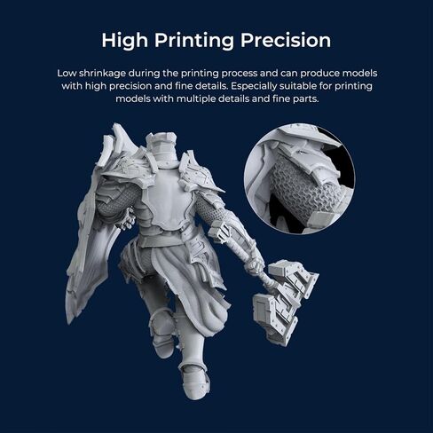 Creality 3D Printer Resin for Halot-Mage, 1kg(2.2lbs) 8K High Precision Resin for 8K LCD 3D Printing, 405nm UV-Curing Resin, Quick Curing, Low Shrinkage, Excellent Fluidity (Grey) in Kuwait