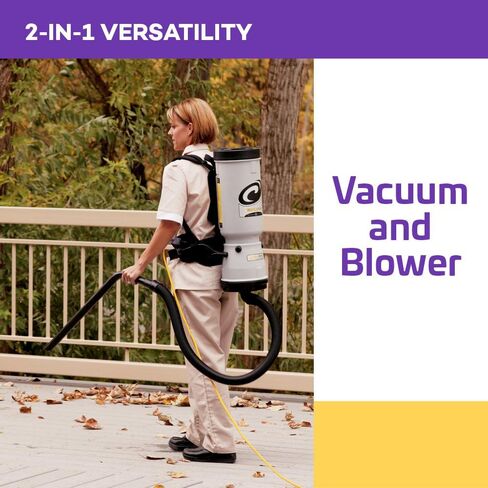 ProTeam MegaVac 10 Quart Backpack Vacuum w/Blower, Felt and Muti-Hard Surface & Blower Tool Kit, Gray in Kuwait