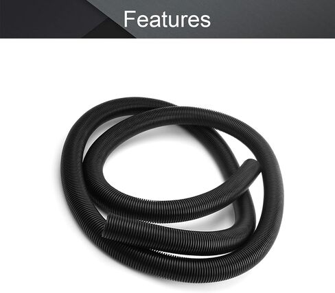 Heyiarbeit 1.13" ID.x 8.2ft Non-Split Corrugated Wire Loom Tubing Flexible Polyethylene Wire Protector Tubing Black 1pcs in Saudi Arabia