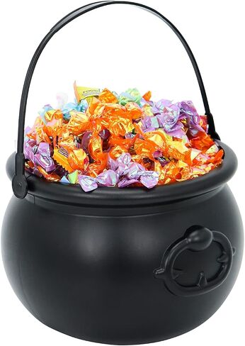 JOYIN Large Halloween Black Cauldron 7.5'', Halloween Candy Cauldron, Candy Kettle, Pot and Bucket, Black Witch Cauldron Candy Holder, Halloween St. Patricks Party Favor Decoration in Saudi Arabia