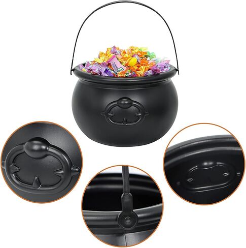 JOYIN Large Halloween Black Cauldron 7.5'', Halloween Candy Cauldron, Candy Kettle, Pot and Bucket, Black Witch Cauldron Candy Holder, Halloween St. Patricks Party Favor Decoration in Saudi Arabia