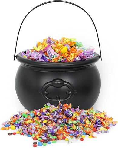 JOYIN Large Halloween Black Cauldron 7.5'', Halloween Candy Cauldron, Candy Kettle, Pot and Bucket, Black Witch Cauldron Candy Holder, Halloween St. Patricks Party Favor Decoration in Saudi Arabia