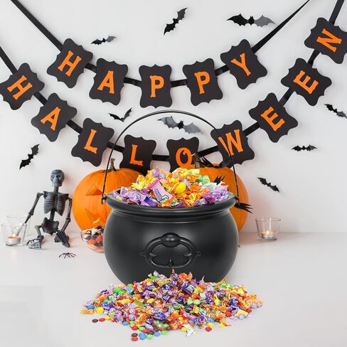JOYIN Large Halloween Black Cauldron 7.5'', Halloween Candy Cauldron, Candy Kettle, Pot and Bucket, Black Witch Cauldron Candy Holder, Halloween St. Patricks Party Favor Decoration in Saudi Arabia