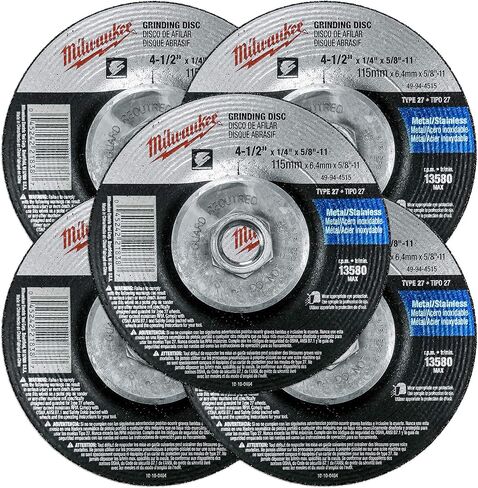 5 قطع من ميلواكي - عجلة تجليح الأسنان المحورية للطحن - جلسان للمعادن والفولاذ المقاوم للصدأ - 11.4 سم × 1.4 سم × 1.5 سم | 11 UNC | مختبئة in Kuwait
