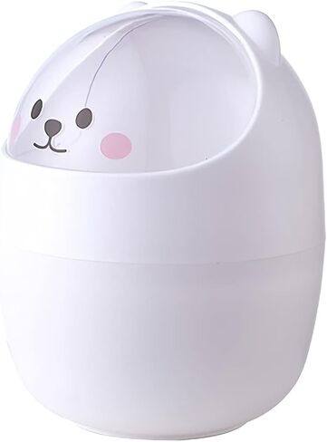 Cute Bear Shape Trash Can Wastebasket Large Capacity Cartoon Desktop Trash Can with Lid Garbage Container Bin with for Home Office Bathroom Kitchen Dorm Kids Room in Saudi Arabia