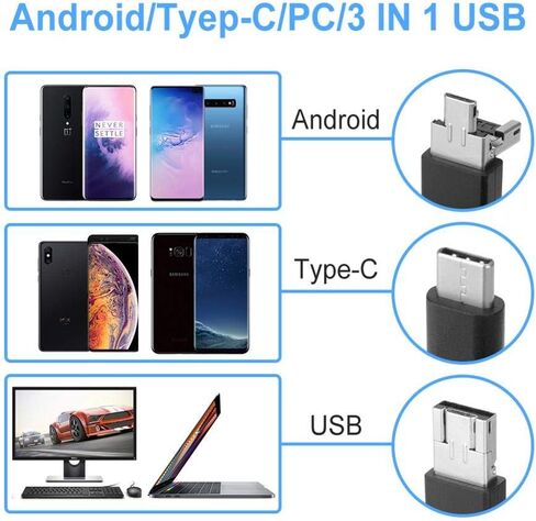 كاميرا منظار الأذن 3 في 1 USB، كاميرا أذن مرئية صغيرة جديدة مطورة بقطر 5.5 مم، منظار أذن عالي الدقة مع أداة تنظيف شمع الأذن و6 مصابيح LED قابلة للتعديل لأجهزة OTG Android وWindows وMac. in Kuwait
