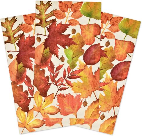 100 Fall Guest Napkins for Bathroom 3 Ply Disposable Hand Paper Towels for Autumn Thanksgiving Decorative Towel Leaf Decor Maple Leaves Dinner Fingertip Napkin Powder Room Decorating in Kuwait