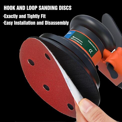 مجموعة أقراص الصنفرة 72 قطعة من Hongway، ورق صنفرة مداري مقاس 5 بوصات، وسادات صنفرة مدارية بخطاف وحلقة، 60 120 180 240 320 400 600 800 حبيبة 8 فتحات لصنفرة الطاقة العشوائية in Kuwait