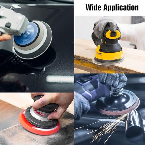 مجموعة أقراص الصنفرة 72 قطعة من Hongway، ورق صنفرة مداري مقاس 5 بوصات، وسادات صنفرة مدارية بخطاف وحلقة، 60 120 180 240 320 400 600 800 حبيبة 8 فتحات لصنفرة الطاقة العشوائية in Kuwait