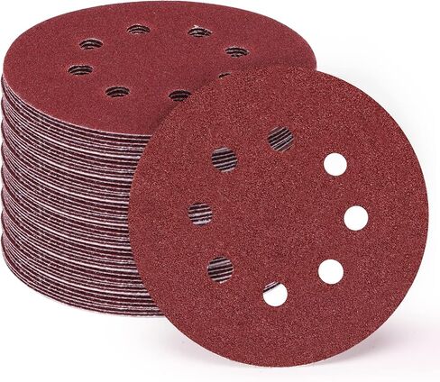 مجموعة أقراص الصنفرة 72 قطعة من Hongway، ورق صنفرة مداري مقاس 5 بوصات، وسادات صنفرة مدارية بخطاف وحلقة، 60 120 180 240 320 400 600 800 حبيبة 8 فتحات لصنفرة الطاقة العشوائية in Kuwait