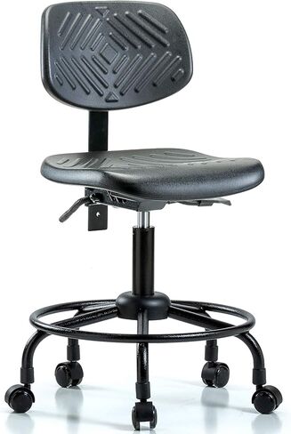 كرسي مكتب LabTech Seating LT43666 ذو ​​ارتفاع مكتبي، بولي يوريثين، قاعدة أنبوبية مستديرة - عجلات in Kuwait