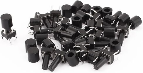 مفتاح ربط بزر ضغط صغير بأربع دبابيس من Uxcell a15080400ux1064 مع قبعة، 6 مم × 6 مم × 12 مم in Kuwait